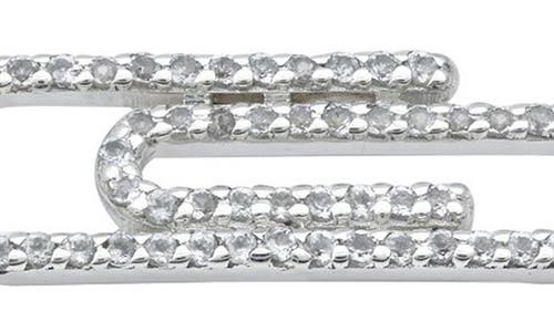 Samuel B. White Topaz Paper Clip Charm Bracelet In White/silver