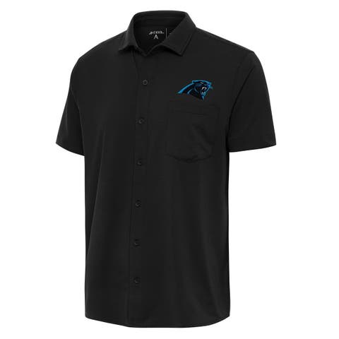 Men's Columbia Black Carolina Panthers Tamiami Omni-Shade Button