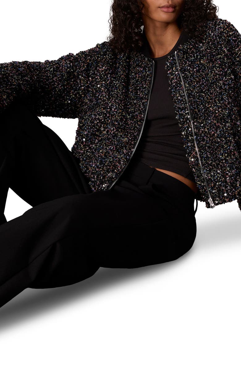 rag & bone Samira Bomber Jacket, Alternate, color, Black Multi