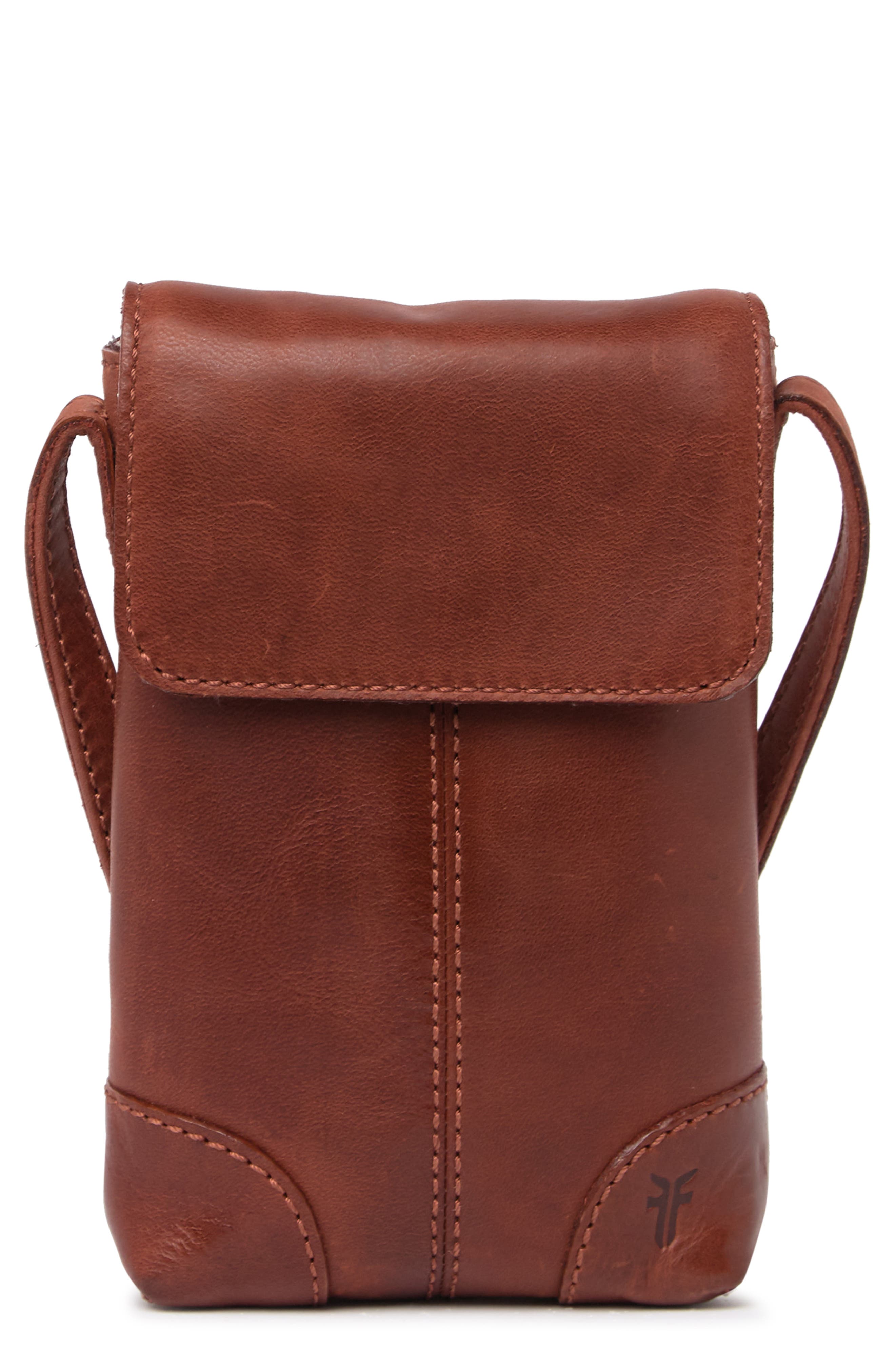 Frye Melissa Leather Crossbody Phone Wallet In Terracotta