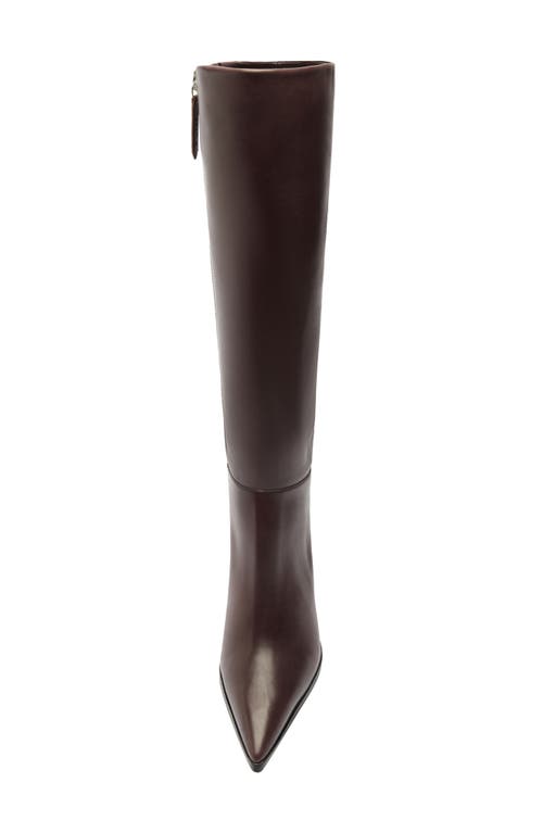 Shop Schutz Mikki Up Block Pointed Toe Knee High Boot In Brown