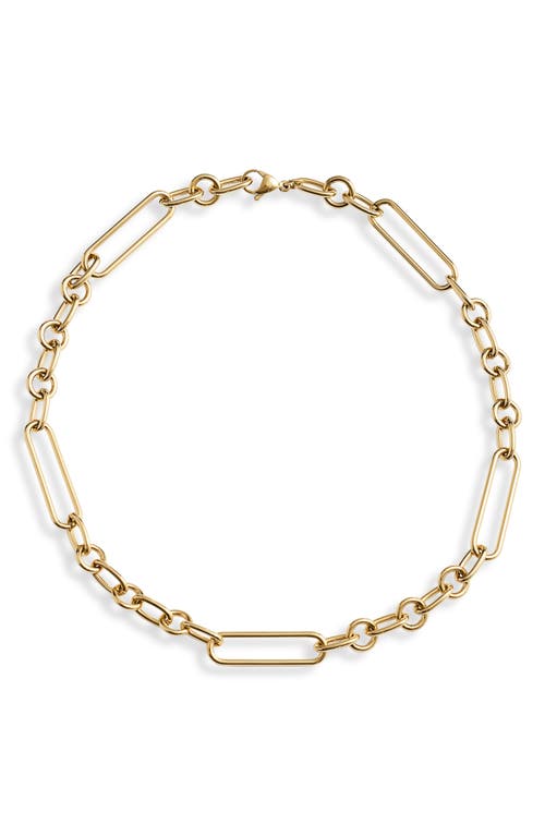 Mixed Link Chain Necklace in Gold