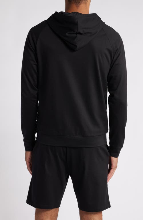 Shop Hugo Boss Boss Authentic Cotton Zip Hoodie In Black