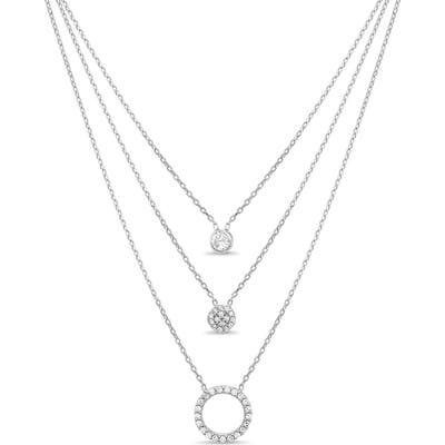 Lesa Michele Pave Circle Triple Layer Necklace