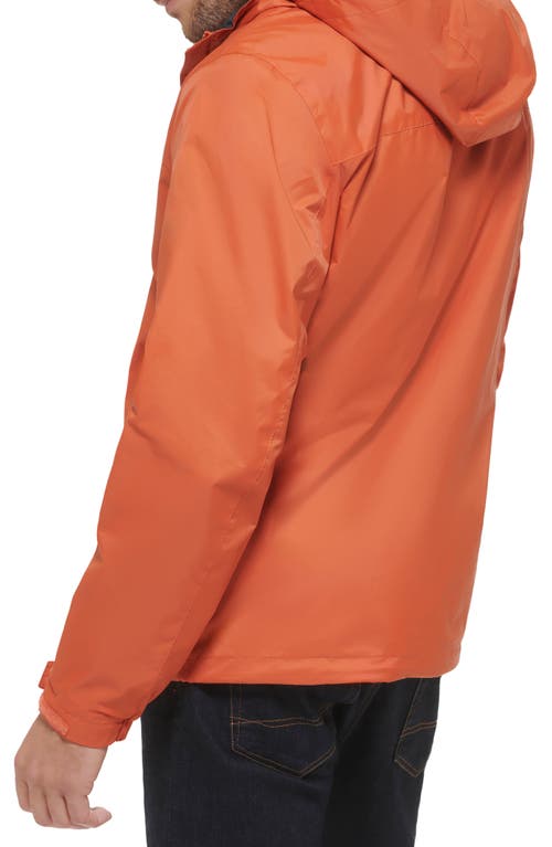 Shop Tommy Hilfiger Hooded Rain Slicker Jacket In Burnt Orange