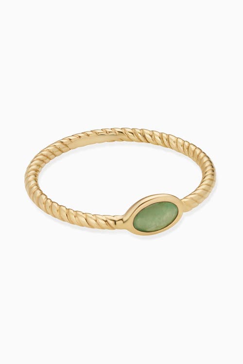 Shop Oradina 14k Gold Heritage Stack Ring In Gold/green