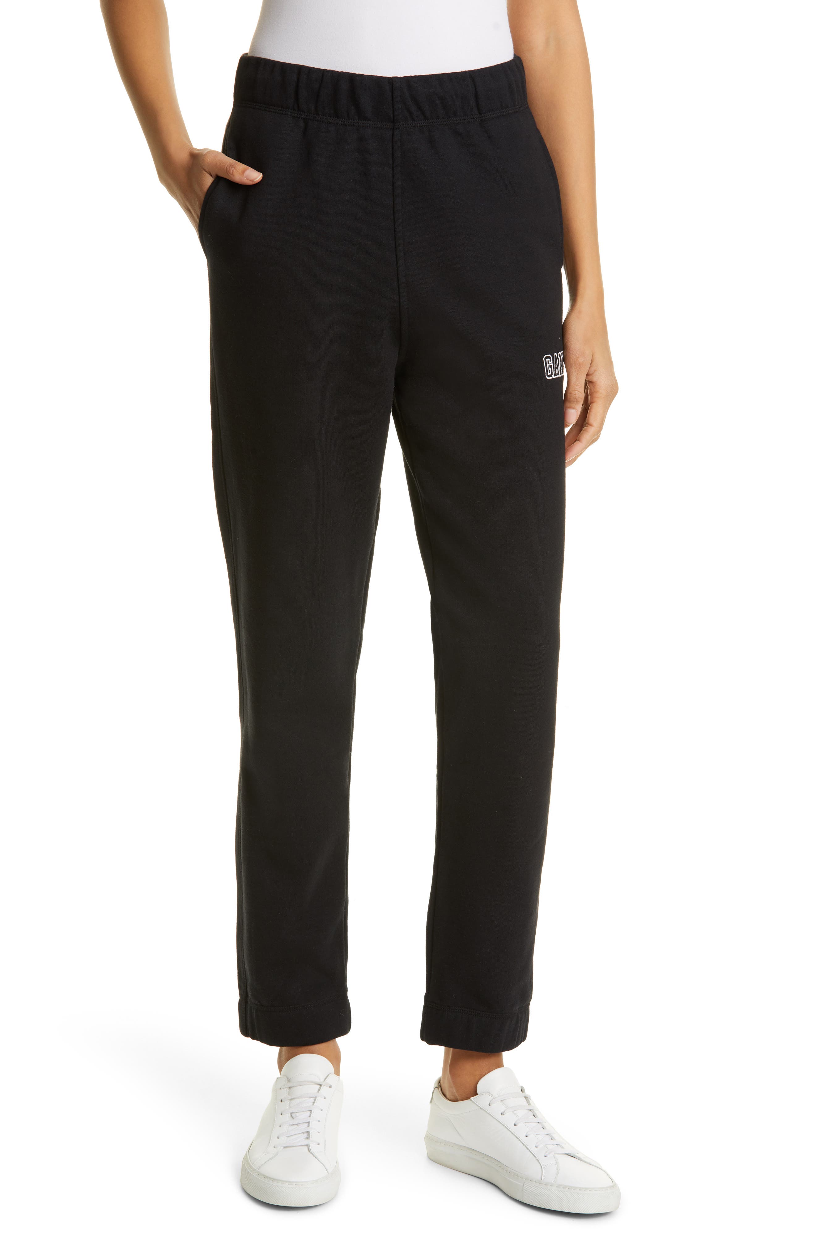Ganni Software Isoli Organic Cotton Blend Sweatpants in Black at Nordstrom, Size X-Small