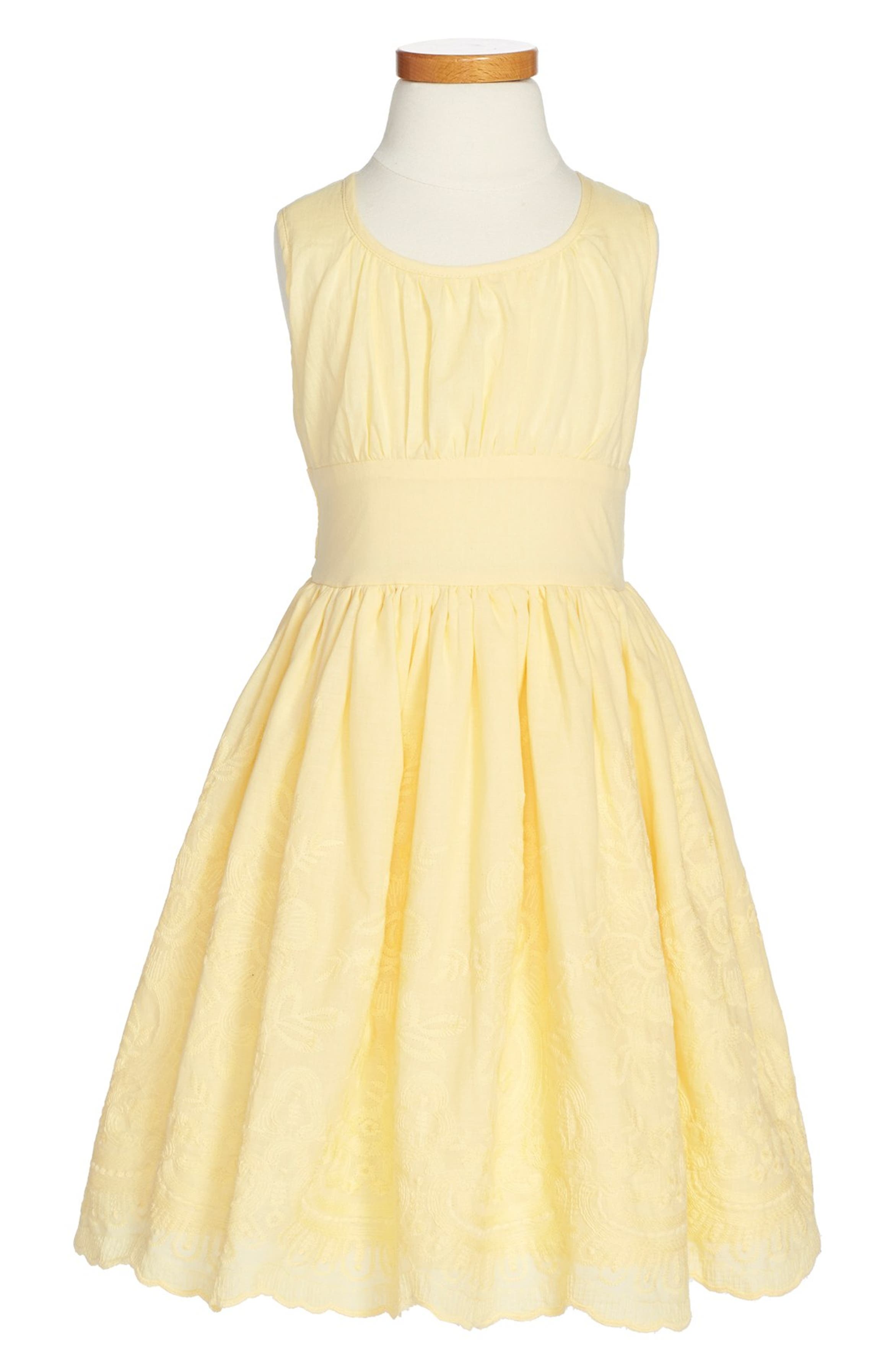 Zunie Embroidered Sleeveless Cotton Dress (Toddler Girls, Little Girls ...