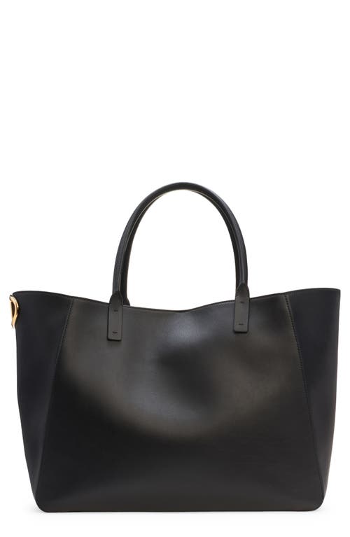 Shop Valentino Garavani Small Vlogo Detail Leather Tote In Nero