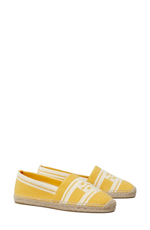 Shop Tory Burch Double T Jacquard Espadrille In Mellow Yellow/ash White
