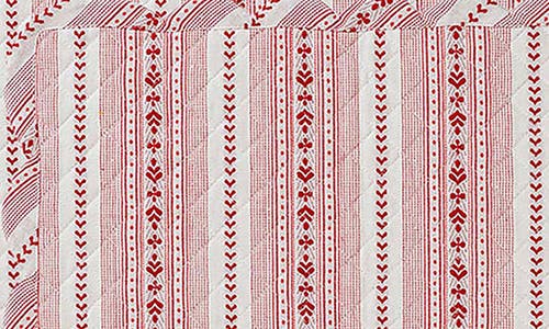 Juliska Villa Stripe Quilted Red Placemats, Set Of 4 In Red