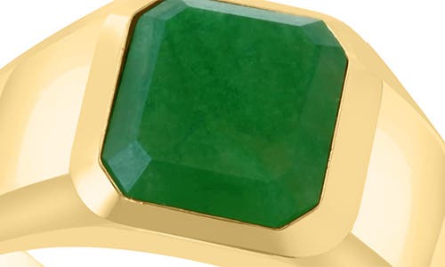 Effy 14k Gold Plated Sterling Silver Jade Signet Ring In Green