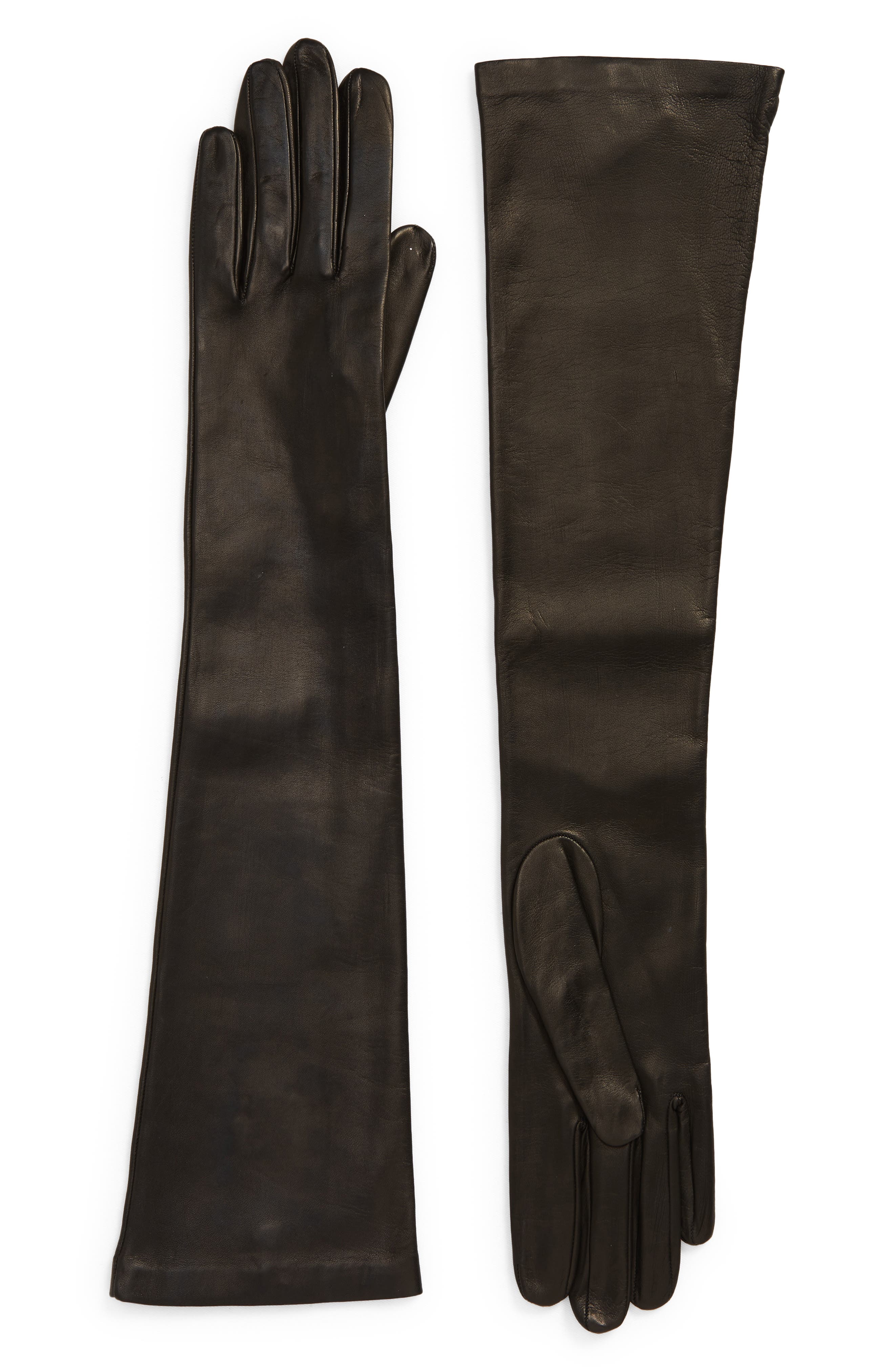 mid length leather gloves