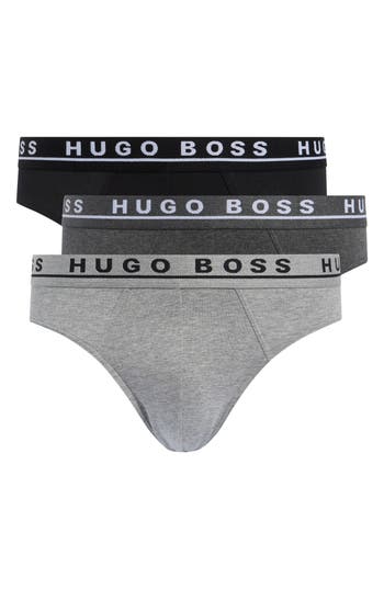 Shop Hugo Boss Boss 3-pack Stretch Cotton Briefs In Open Grey