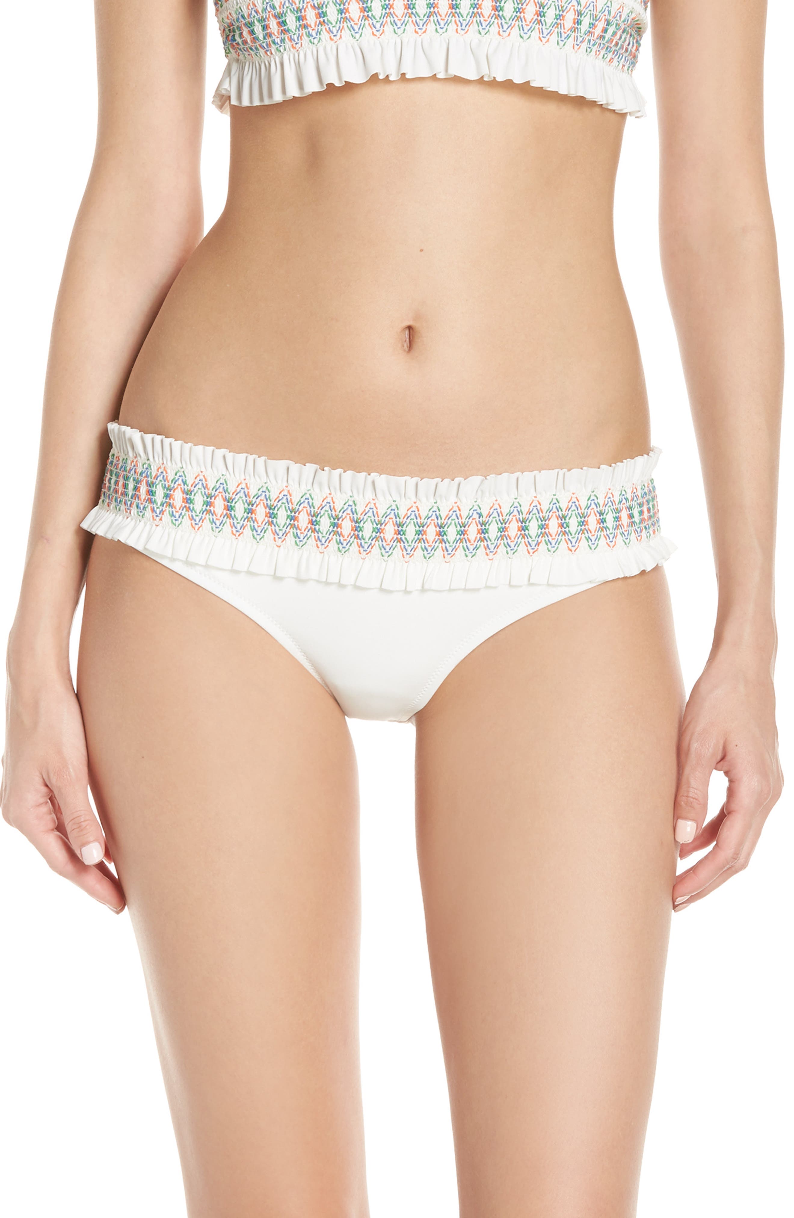 Tory Burch Costa Hipster Bikini Bottoms, Ivory