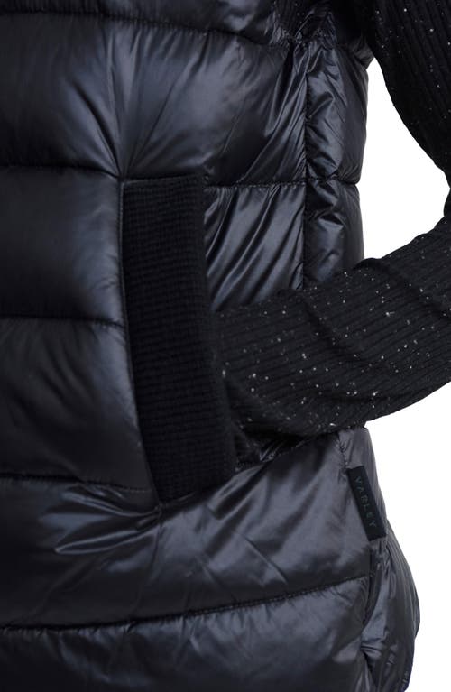 Varley Colwyn Combo Ribbed-knit Trimmed Quilted Shell Vest In Black