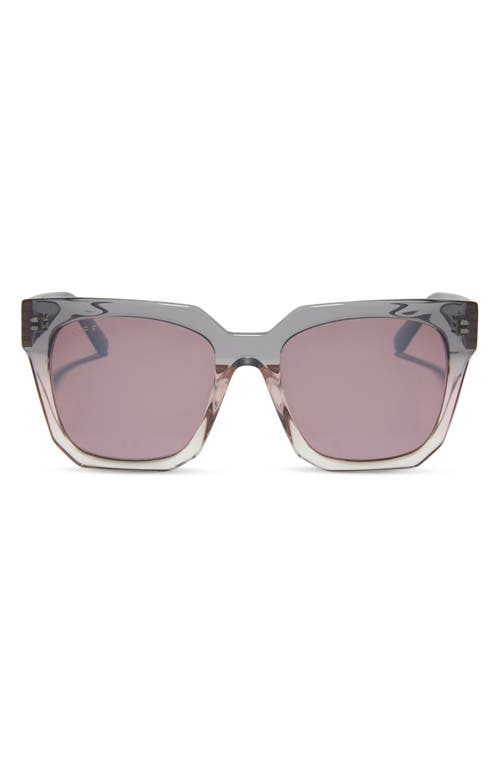 DIFF Ariana II 54mm Gradient Square Sunglasses in Black Smoke To Vintage Crystal at Nordstrom