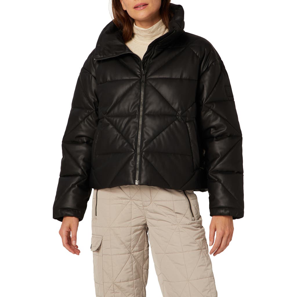 Alp N Rock Alta Puffer Jacket in Black Faux Leather