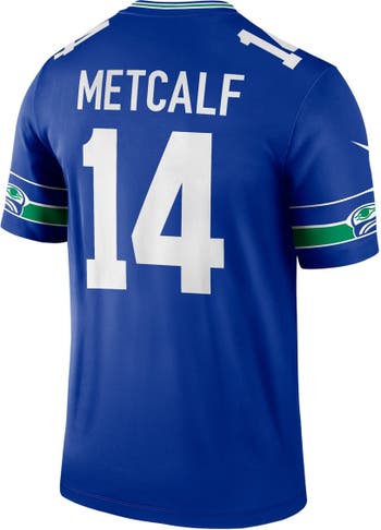 Nike Men's Nike DK Metcalf Royal Seattle Seahawks Throwback Legend Player  Jersey