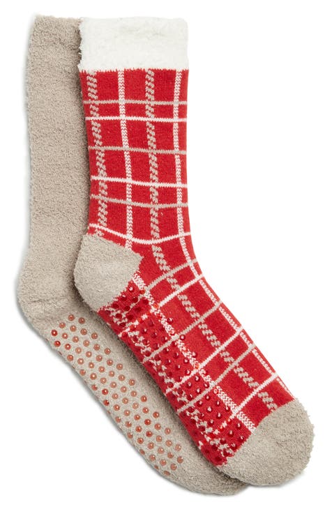Women's Plaid Slipper Socks - Pack of 2