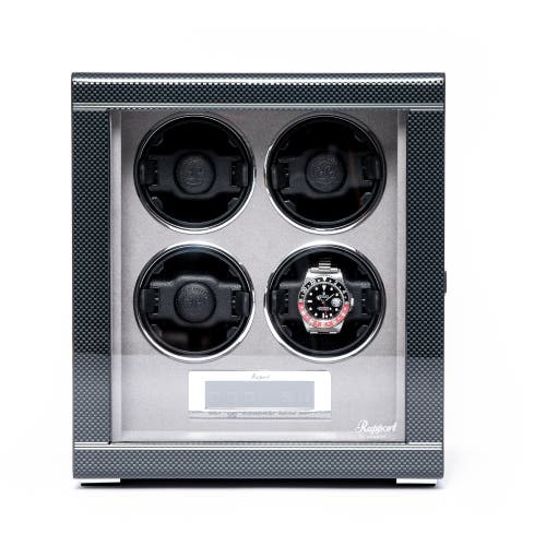 Rapport London Formula Quad Watch Winder In Carbon Fibre