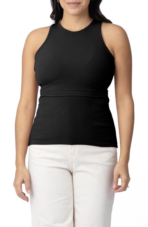 Shop Kindred Bravely Racerback Maternity/nursing Tank In Black