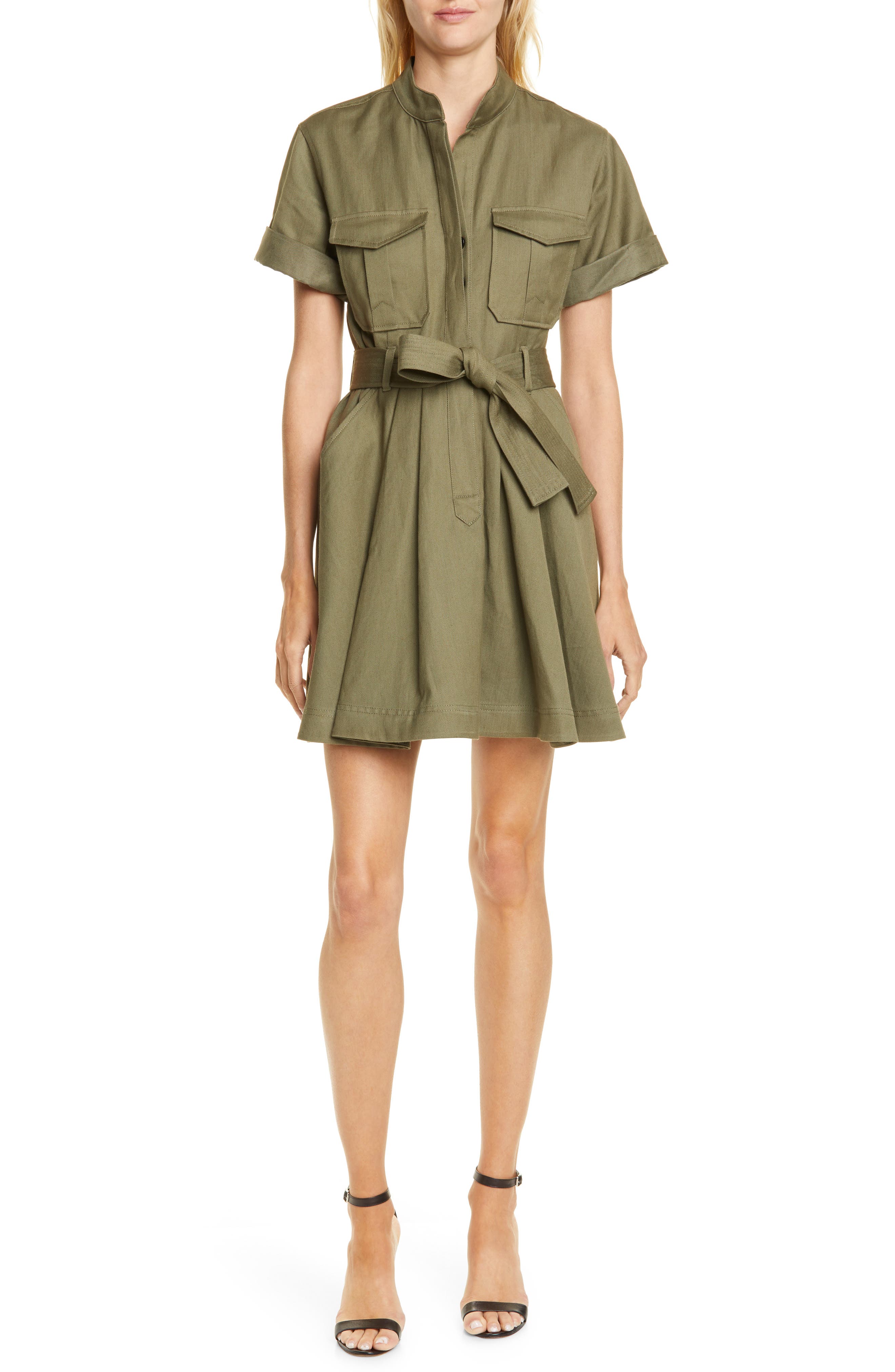 A.l.c. Bryn Belted A-Line Dress, Green