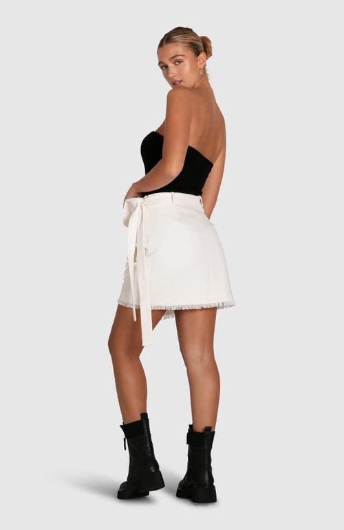 Belle & Bloom There She Goes Frayed Edge Skirt In Cream