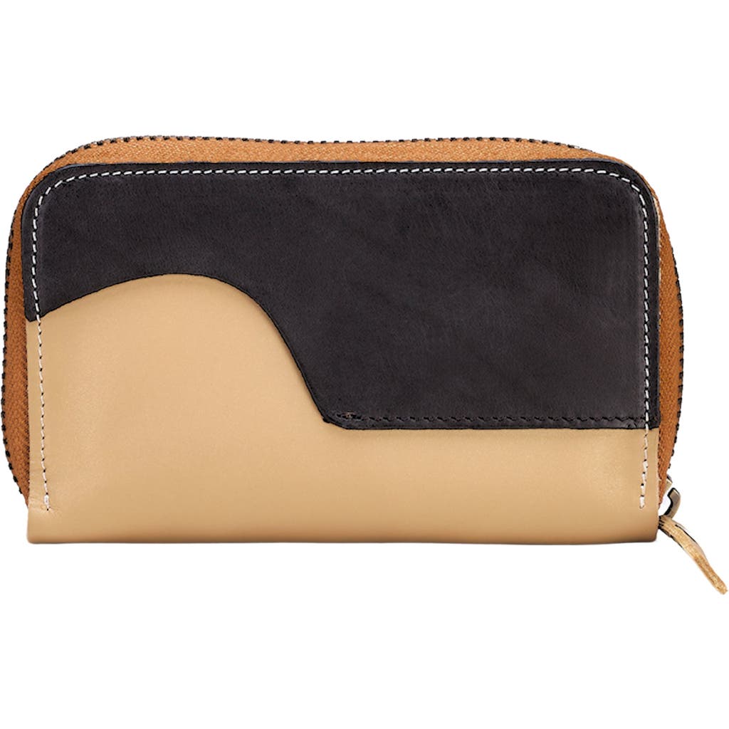 Sarep + Rose Clutch 's' Large Zip-around Crossbody Wallet Bag In Soft Gold