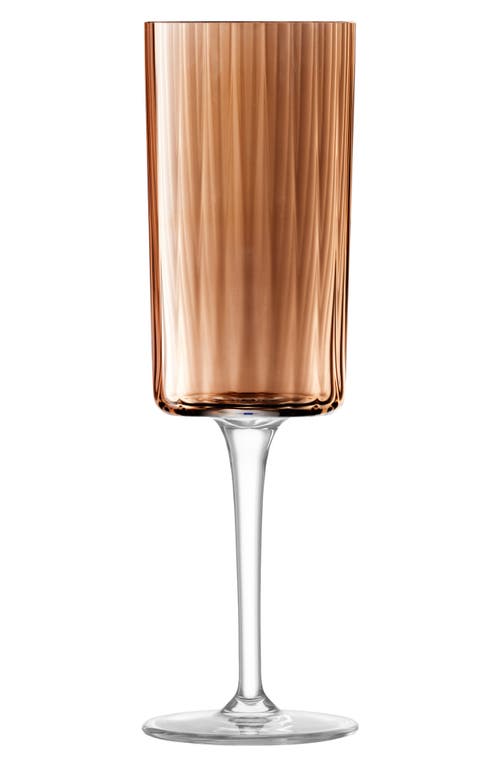 Lsa Gems Set Of 4 Champagne Flutes In Amber/orange