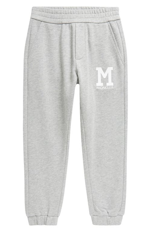 Moncler Kids' Monogram Cotton Sweatpants Grey at Nordstrom,