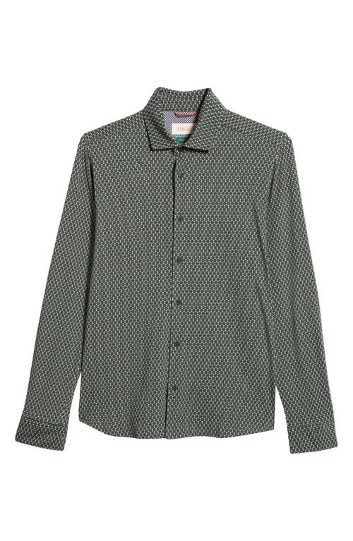 Shop Sealskinz Halvergate Stretch Organic Cotton Button-up Shirt In Olive