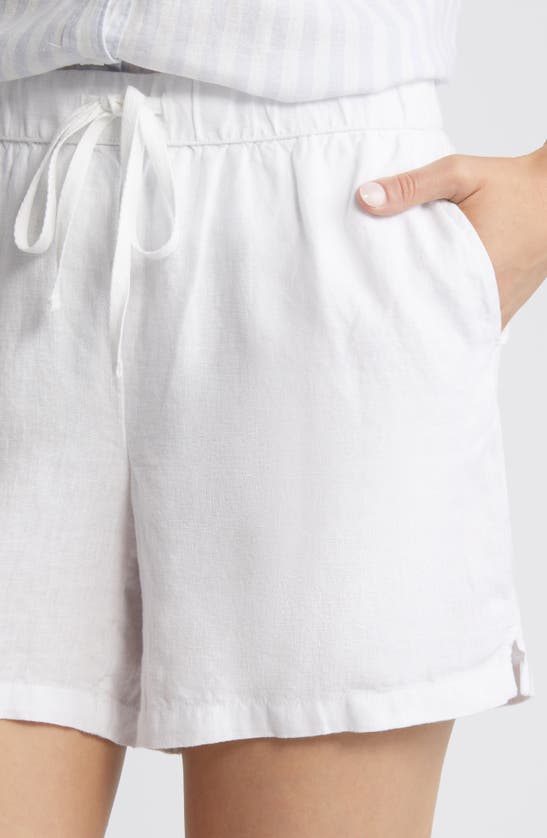 Shop Caslon (r) Linen Drawstring Shorts In White