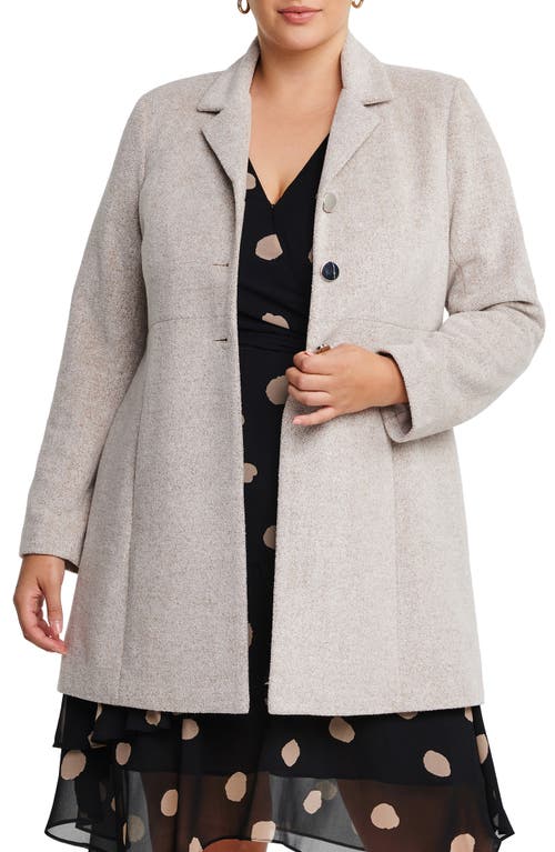 Floater Notched Lapel Coat in Oatmeal