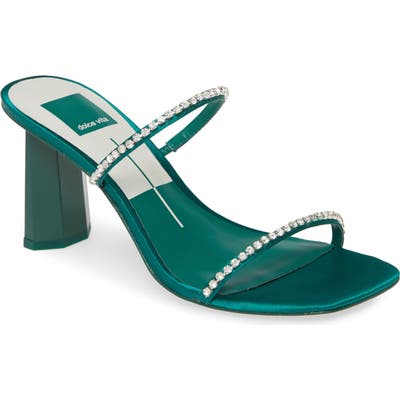 Dolce Vita Naylin Crystal Embellished Slide Sandal, Green