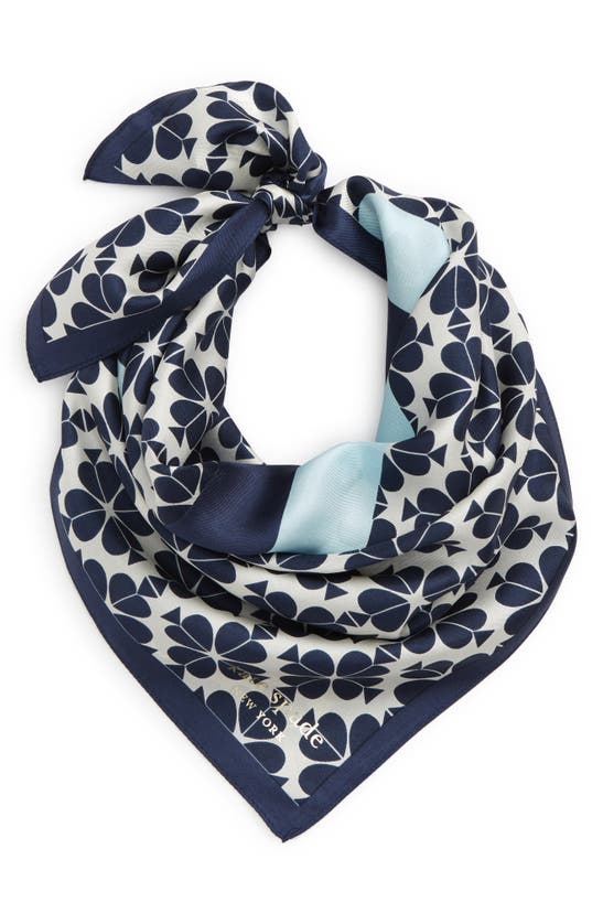 Kate Spade Spade Flower Silk Bandana In Squid Ink | ModeSens