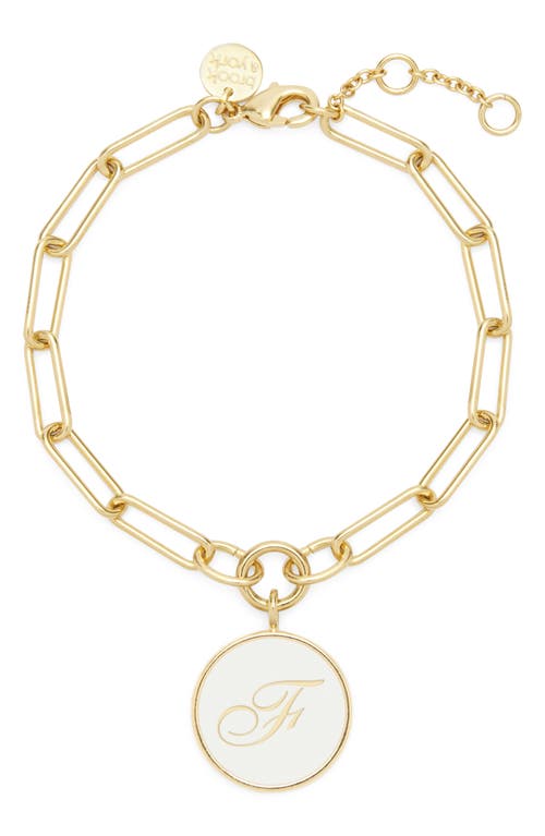 Callie Initial Enamel Pendant Bracelet in Gold F