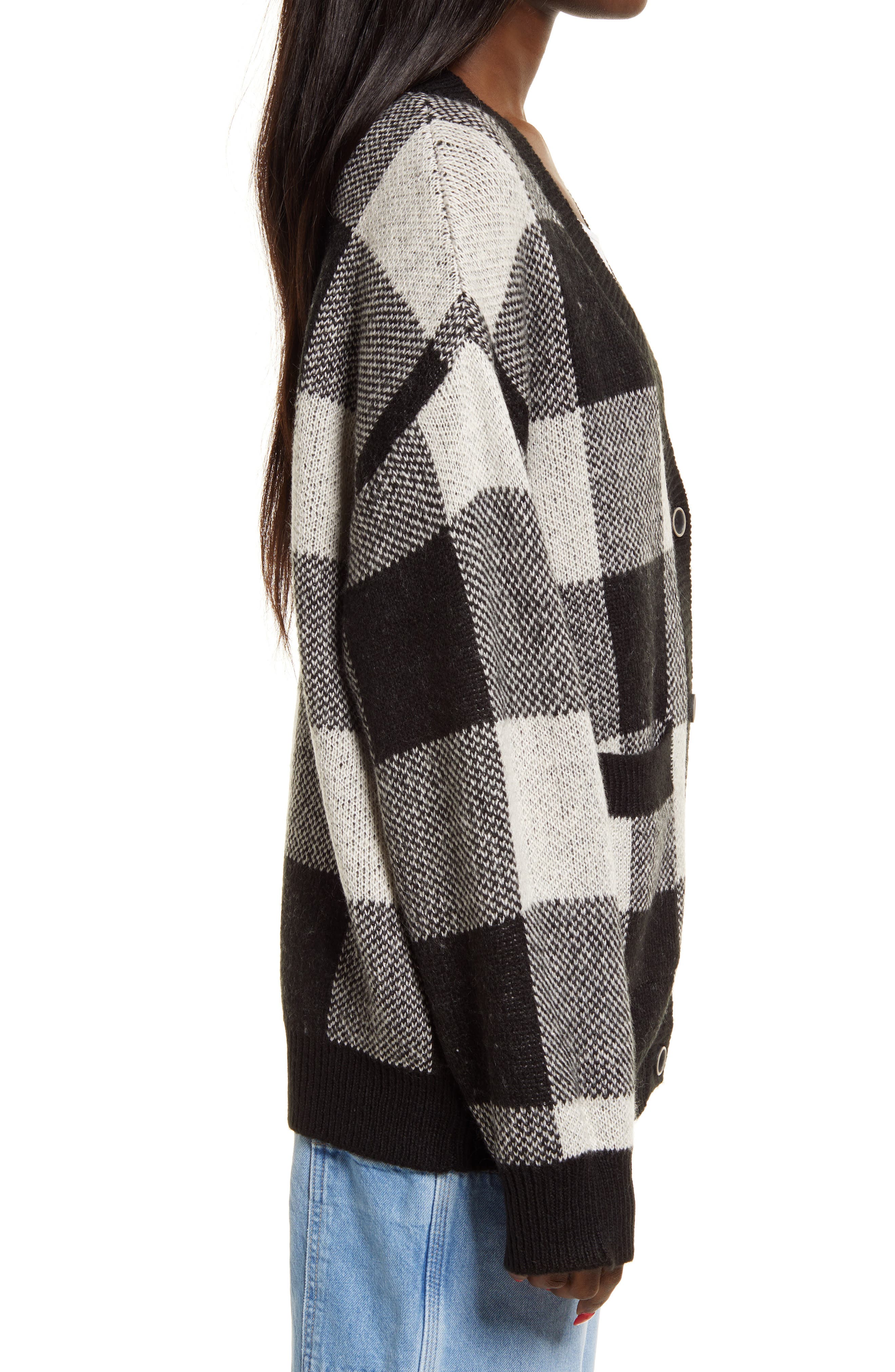 buffalo plaid cardigan sweater