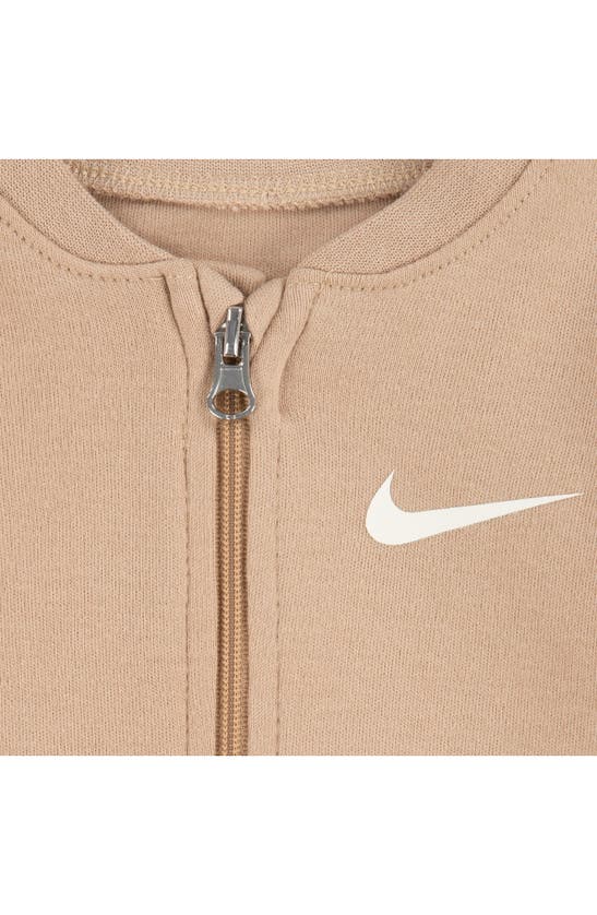 Shop Nike Essentials French Terry Footie In Hemp