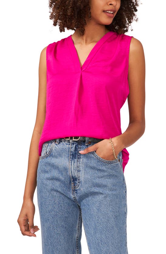 Vince Camuto Rumpled Satin Blouse In Wild Petunia