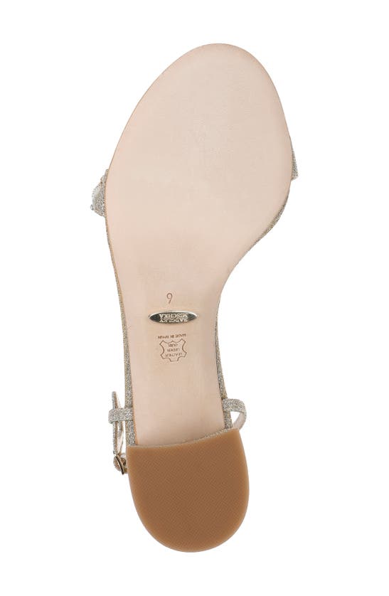 Badgley Mischka Tanessa Satin Ankle-strap Sandals In Platino