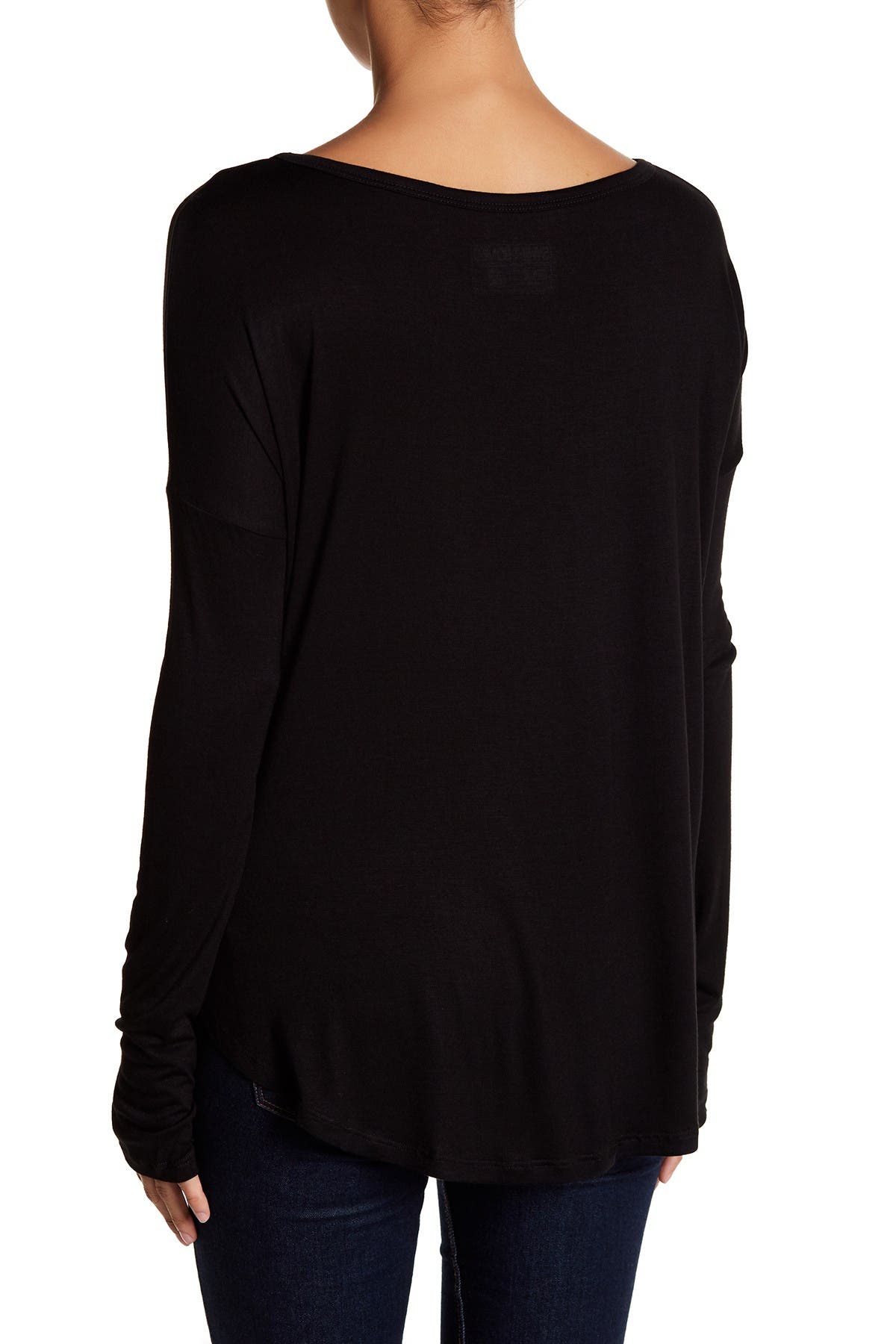 Sweet Romeo Long Sleeve Dolman T-shirt In Black