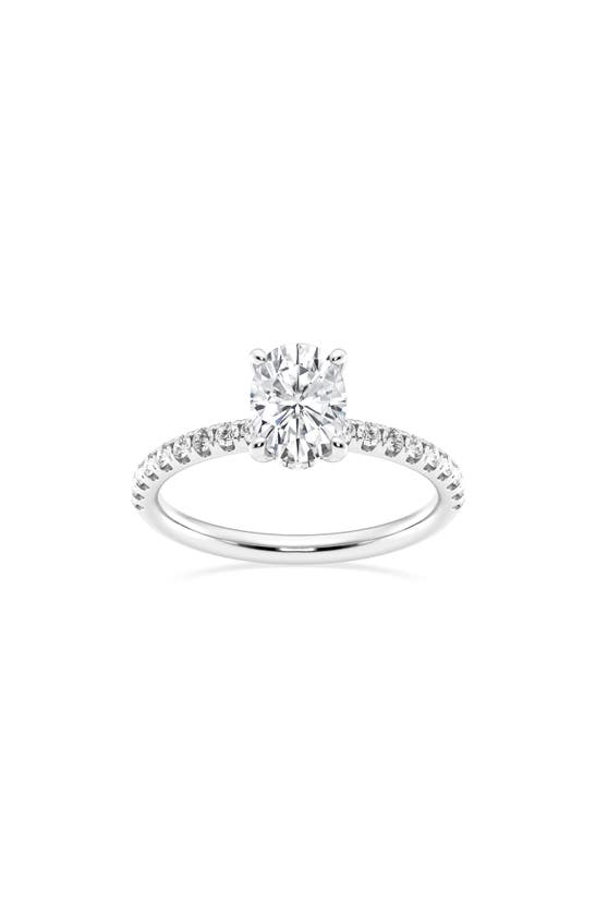 Badgley Mischka Oval Cut Lab Created Diamond Ring In Platinum