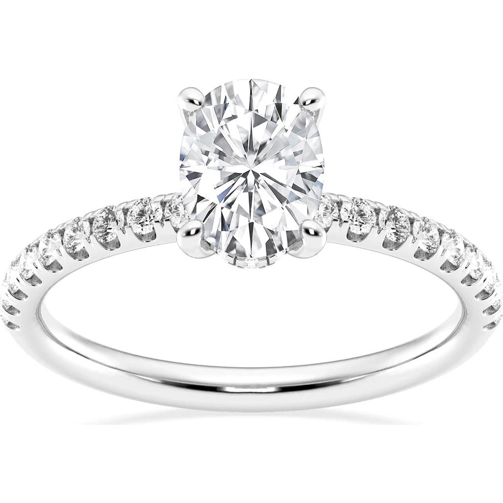 Badgley Mischka Collection Oval Cut Lab Created Diamond Ring In White Gold