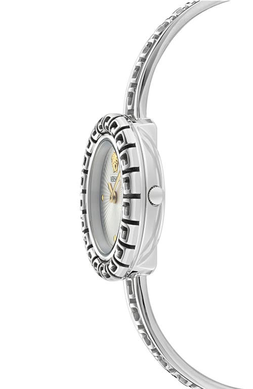 Shop Versace La Greca Diamond Bracelet Watch & Leather Strap Gift Set, 28mm In Stainless Steel