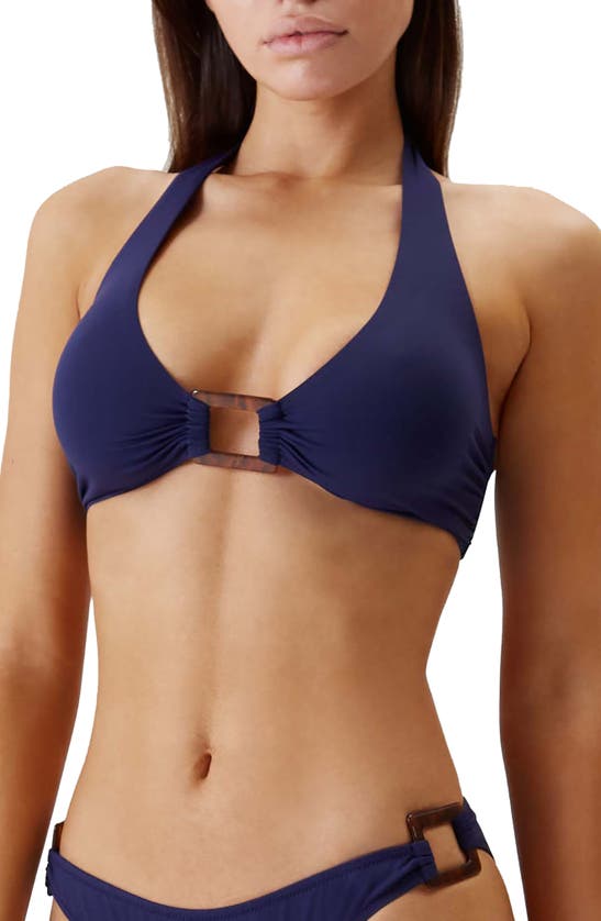 Shop Melissa Odabash Paris Bikini Top In Navy