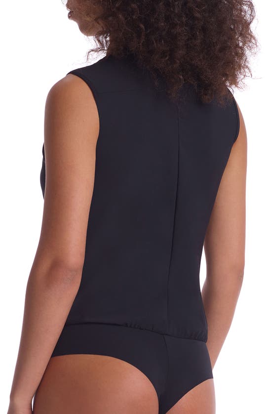 Shop Commando Sleeveless Button-up Bodysuit In Black