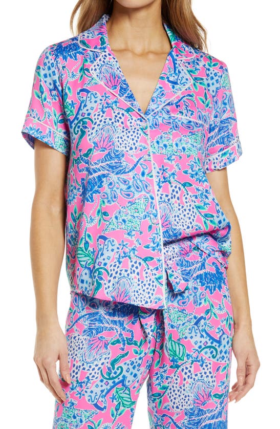 Lilly Pulitzer Pajama Top In Plumeria Pink Untamed Hearts | ModeSens