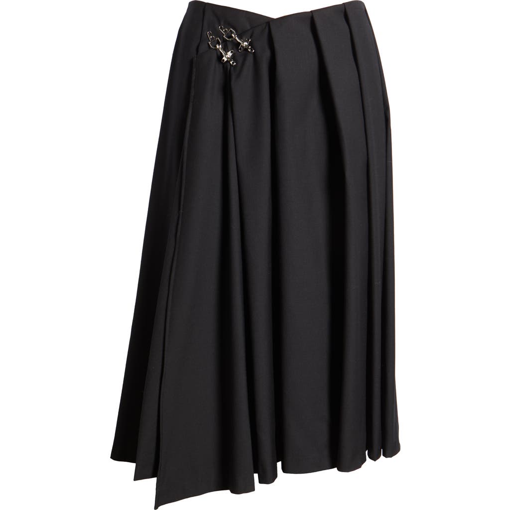 MISTRESS ROCKS MISTRESS ROCKS PLEATED WRAP FRONT MIDI SKIRT