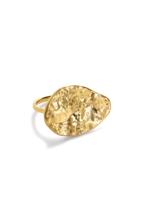 Shop Monica Vinader Capri Teardrop Ring In 18ct Gold Vermeil